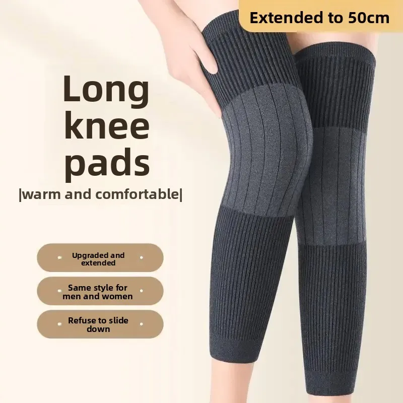 Unisex Extended Thickened Thermal Knee Leg Sleeves, Cold‑Resistant Joint Warm Leg Warmer for Men Women Elderly