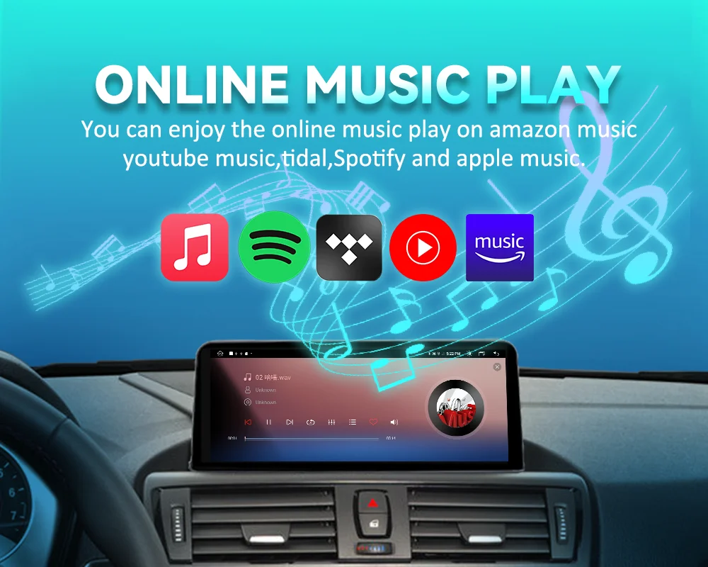 BONROAD 10.25 inch Wireless CarPlay Android Auto Airplay Autolink Mirroring Linux Audio Car Radio With Youtube For BMW 1 Series F20 F22 F23 3 Series F30 F31 F32 F33 F34 F36 GPS Navigation Multimedia Car Stereo Display Touch Screen