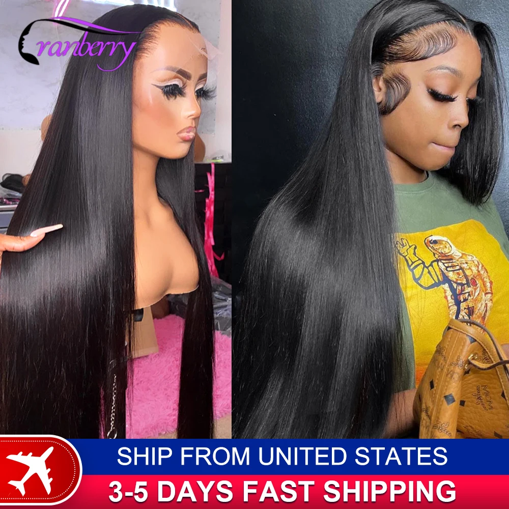 Brazilian Straight Lace Front Human Hair Wigs For Women Cranberry Hair 180% Density 13x4 Lace Frontal Wig Pre Plucked Hairline