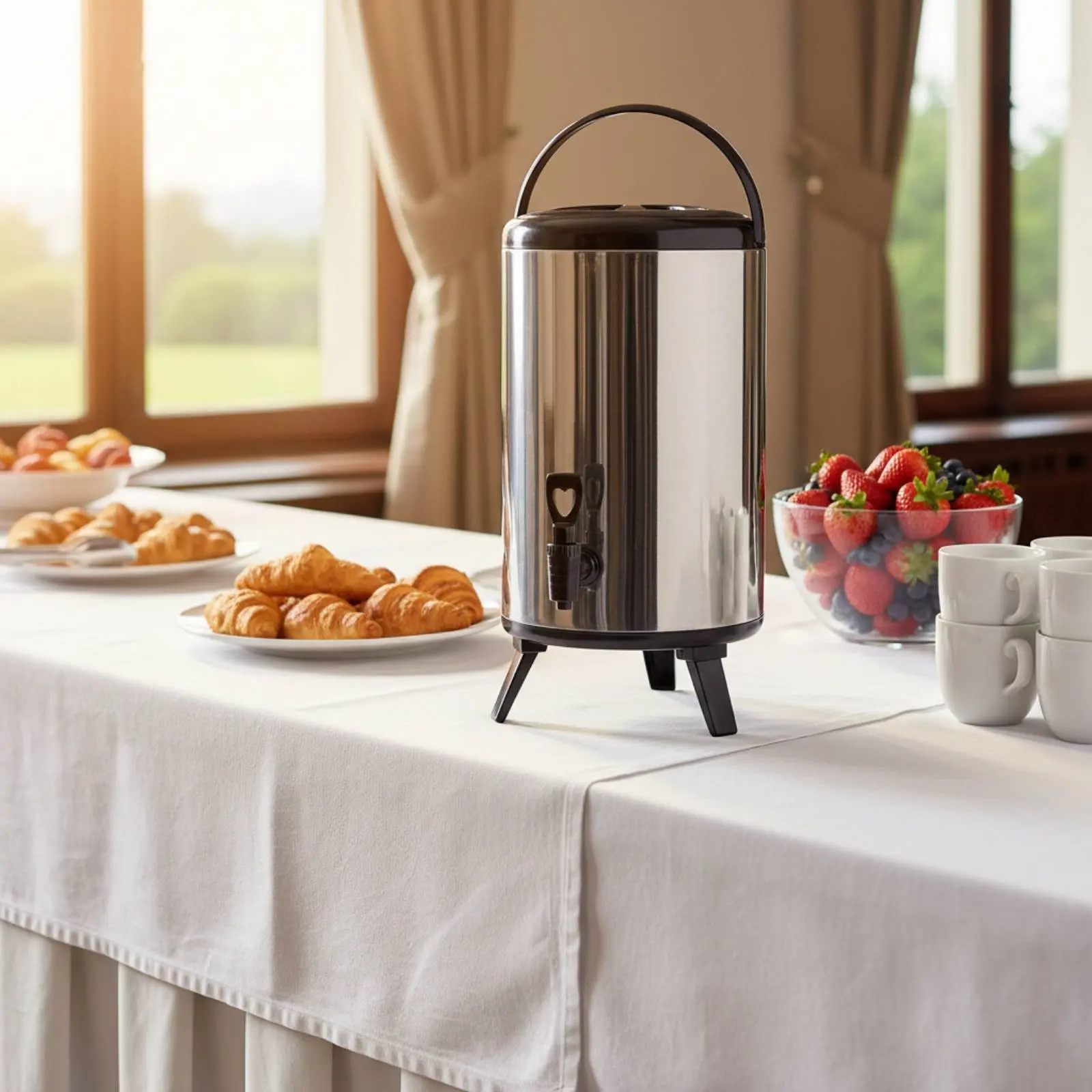 

Insulated Beverage Barrel with Tap Leak-Resistant Closure Insulated Beverage Dispenser Business Tea Container Ergonomic Handle