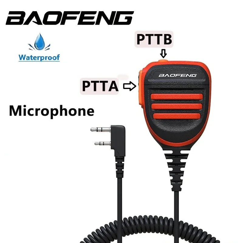 Baofeng Walkie Talkie Speaker Microphone Dual PTT Mic For UV-5R BF-888S UV 13 21 17 Pro UV-5RH Quansheng UV-K5 K6 Two Way Radio