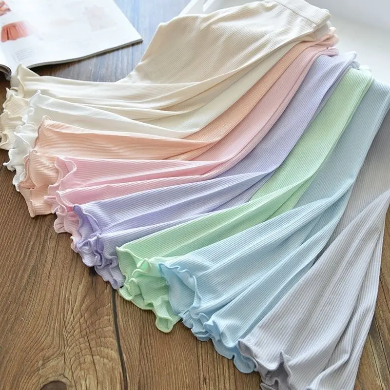 1pcs Kids Legging Girl Elasticity Trouser Children Ice Silk Spring Summer Korean Version Baby Fashion Breathable Solid Slim Pant