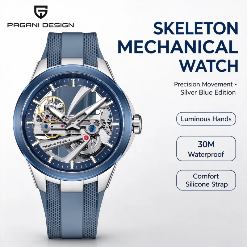 Pagani Design 2026 Hollow Mechanical Automatic Men's Watch Luxury AR Sapphire Waterproof Luminous Men's Clock Gift