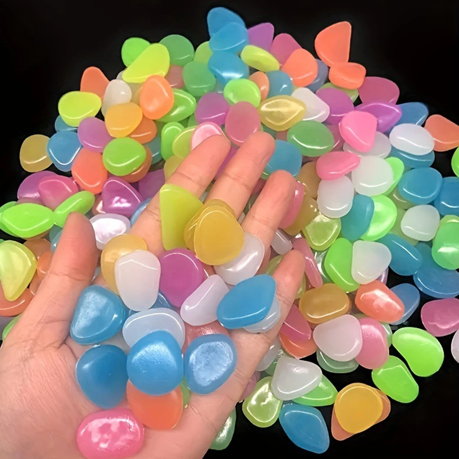 กรวดเรืองแสงในที่มืด คละสี 100 - Aquarium Fish Artificial บทวิจารณ์และราคา