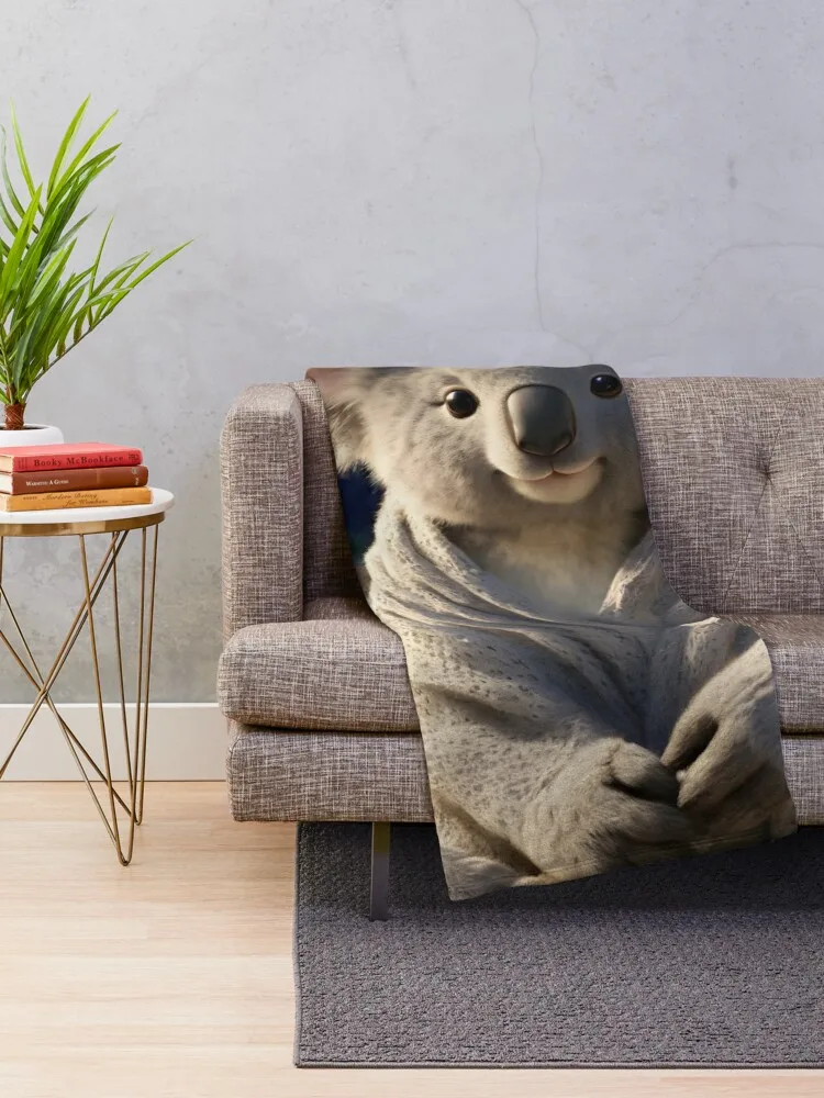 Bedtime Bliss: A Koala’s Cozy Retreat Throw Blanket Beach Flannels Thermals For Travel Warm Blankets