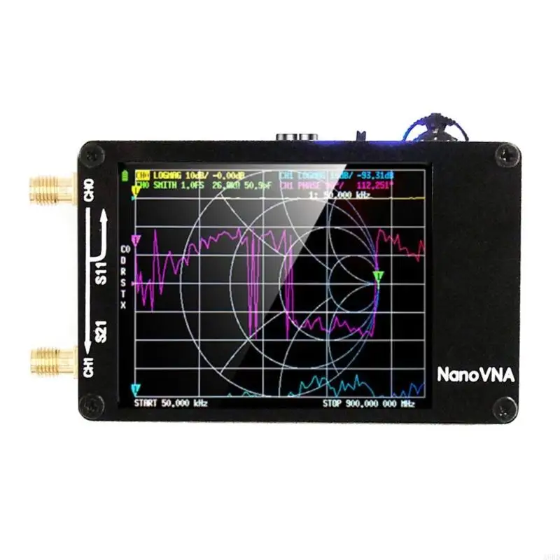 A6HD NanoVNA-H Digital Measuring S Parameters Standing Ratio Phase Delay Smith- Chart