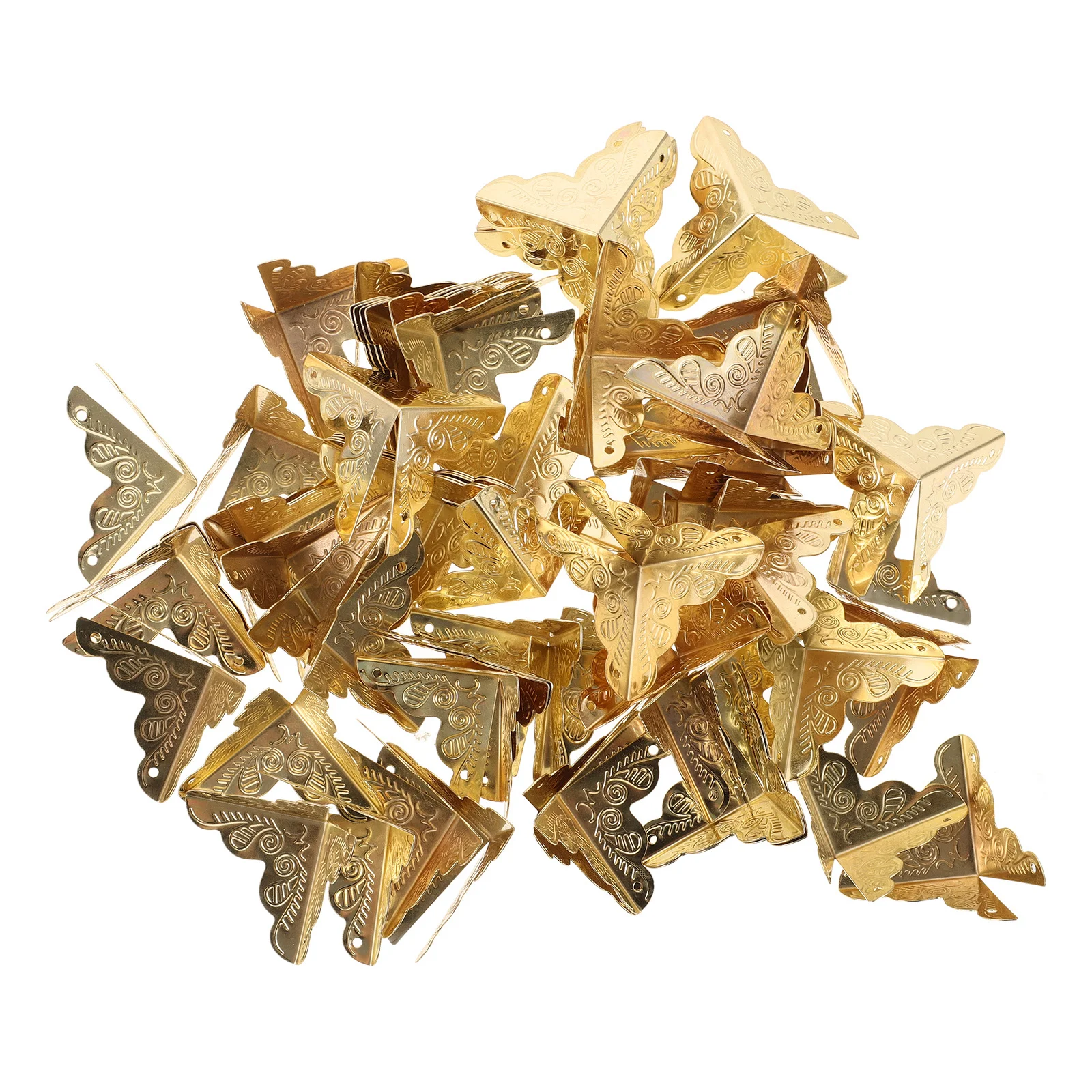 

100Pcs Retro Metal Box Corner Protectors Vintage Style Wooden Jewelry Case Decorative Guards Dust Corner Guards