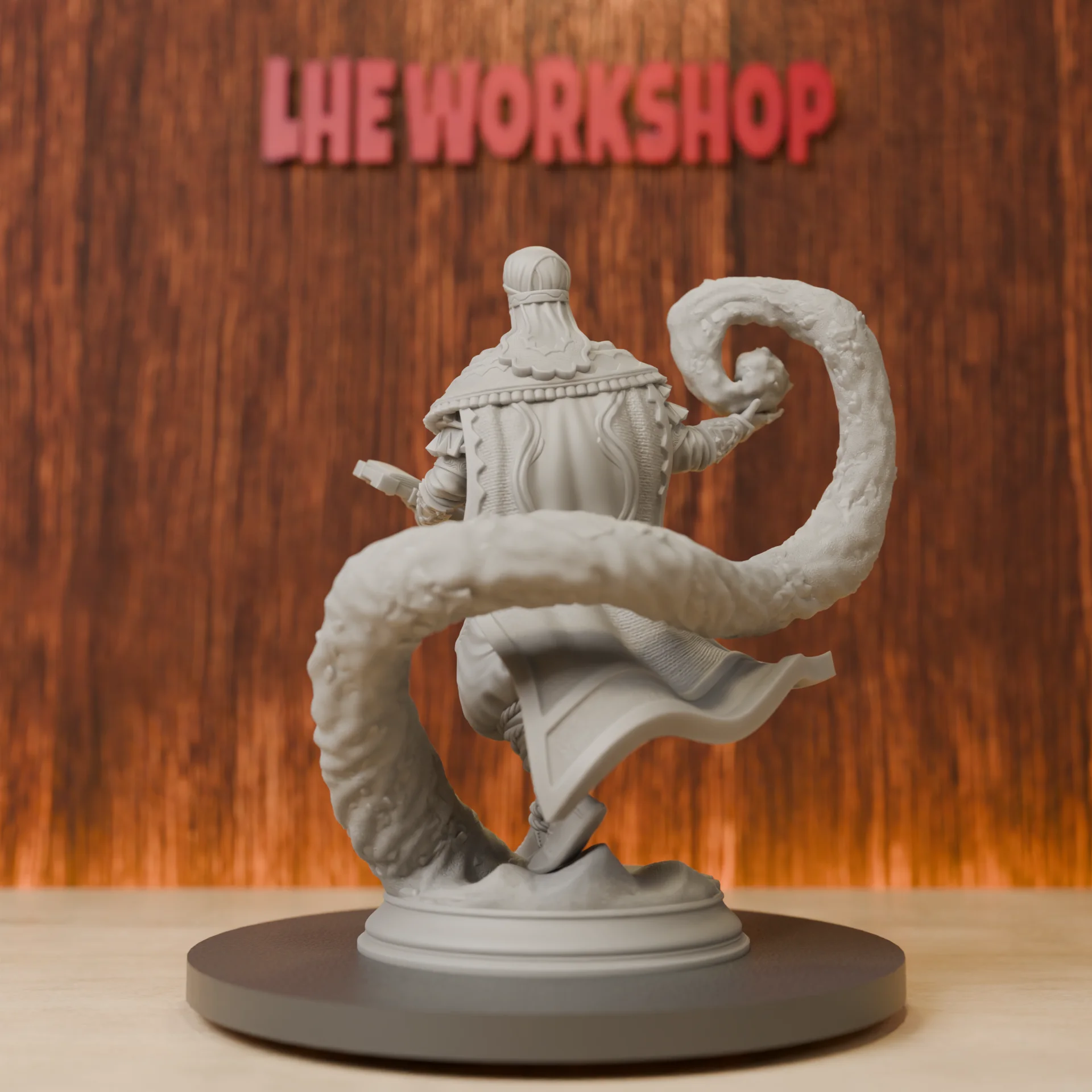 Sand Wizard Miniatures | 28mm-75mm | Resin 3D Printed DND Pathfinder Mini | Unpainted Grey