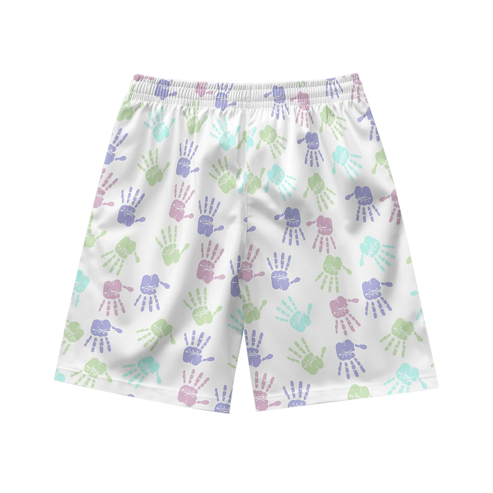 Cute monster pattern, suitable for daily wear, casual trend, summer men's drawstring beach sports shorts