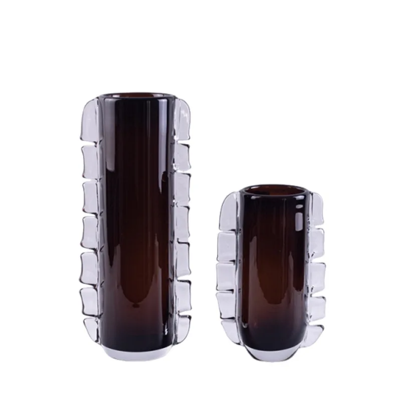 

Light luxury simple coffee glass vase model room household entrance bedroom coffee table dried flowers flower decoration