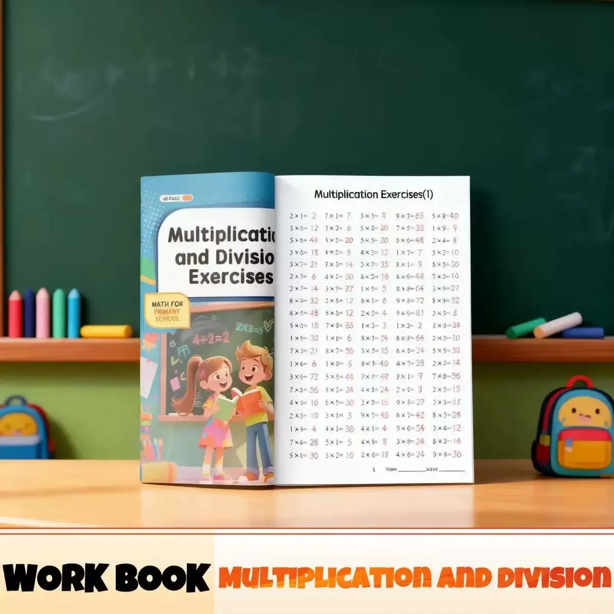 48 Pages Workbook for Practicing Math Facts: Multiplication And Division Up to 99 for 2Nd, 3Rd, And 4Th Graders