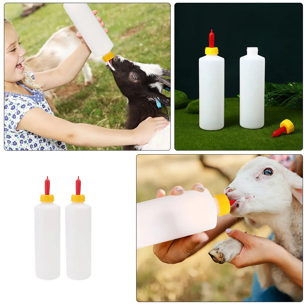 2Sets Lamb Milk Bottles Multifunctional Animal Nursing Bottle for Calves Piglets Goats Farm Livestock Feeding Supplies