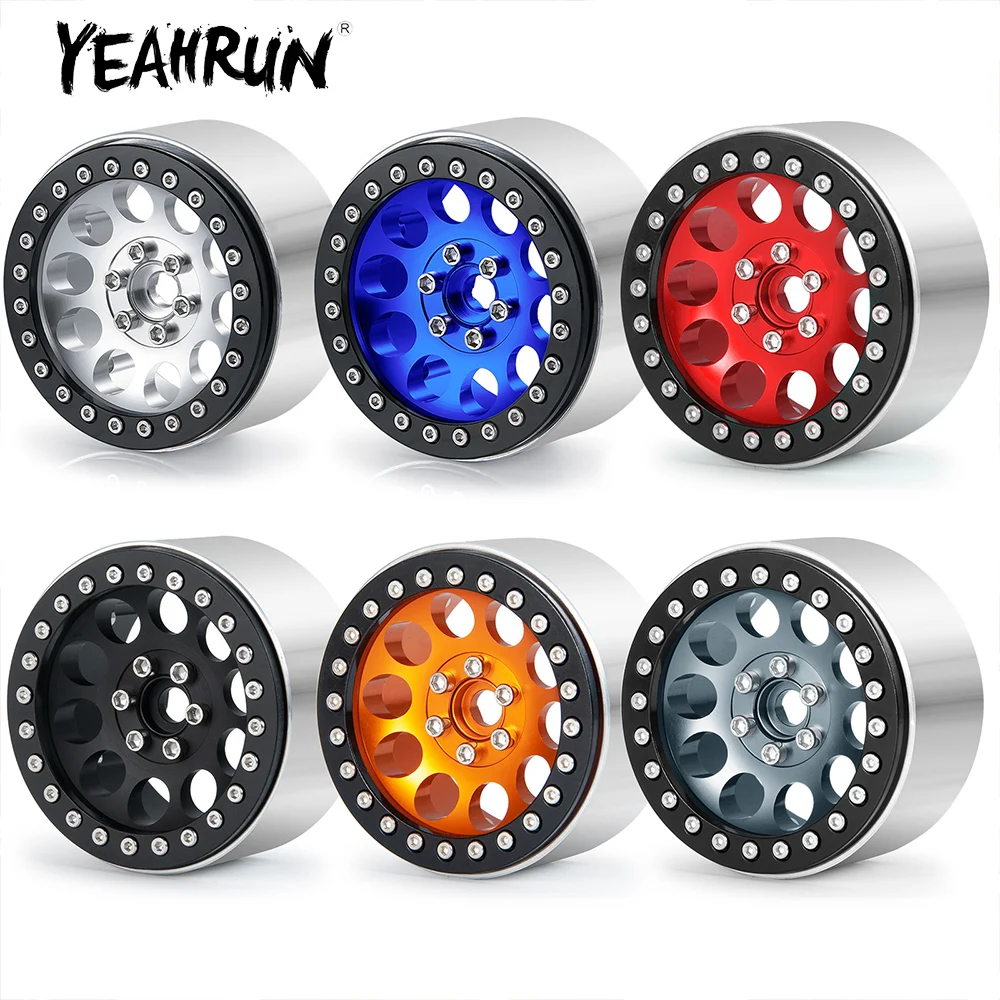 YEAHRUN 2.2 inch 35mm Metal Alloy Beadlock Wheel Rims Hubs for Axial Wraith 90048 RR10 SCX10 TRX-4 1/10 RC Car Upgrade Parts