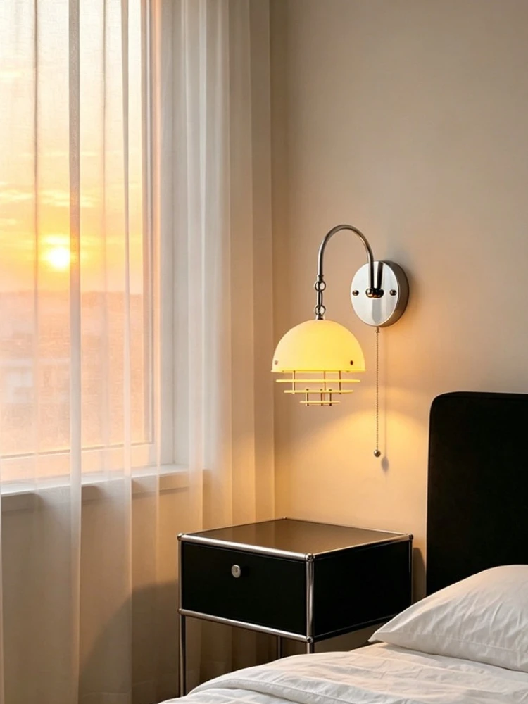 Bauhaus retro Sunset Orange Wall Light restaurant Cafe Bar Island Window Wall lamp bedroom Simple Atmosphere Light with Switch
