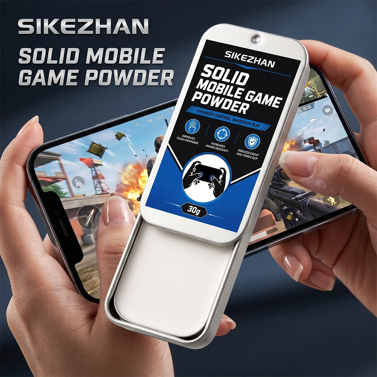 SIKEZHAN Solid Mobile Game Powder Anti-Sweat Hydrophobic Finger Coating Smooth Control for Gaming Screen Accessories