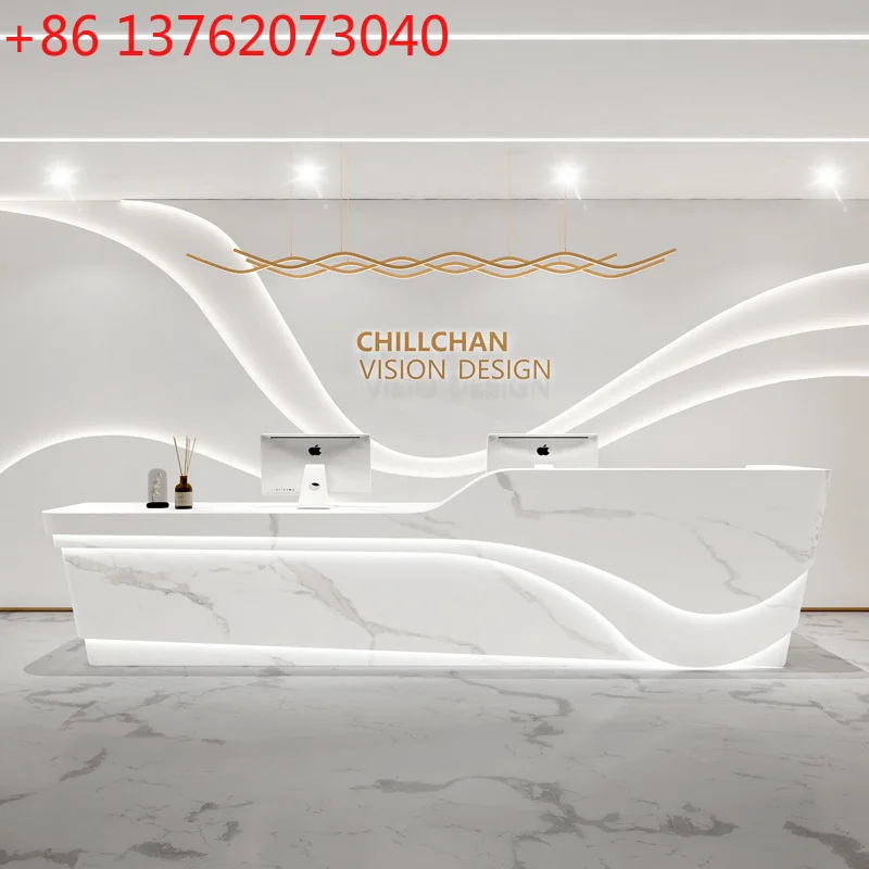 Paint checkout page Simple modern beauty salon curved bar