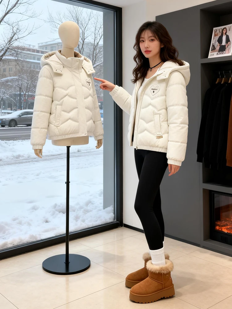 เสื้อโค้ทผู้หญิงมีฮู้ด บุผ้าฝ้ายออร์แกนิค  แฟชั่นสำหรับฤดูหนาว  ใส่ได้หลากหลาย  ป้องกันรังสียูวี