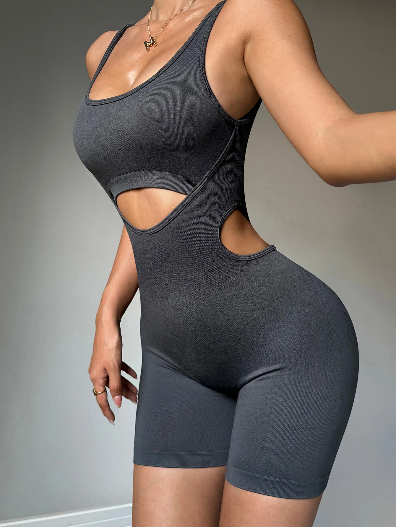 Hollow-Out Beauty Back Onesie Seamless Waist Quick Dry Yoga Onesie Gym Exercise Sports Onesie - Image 4