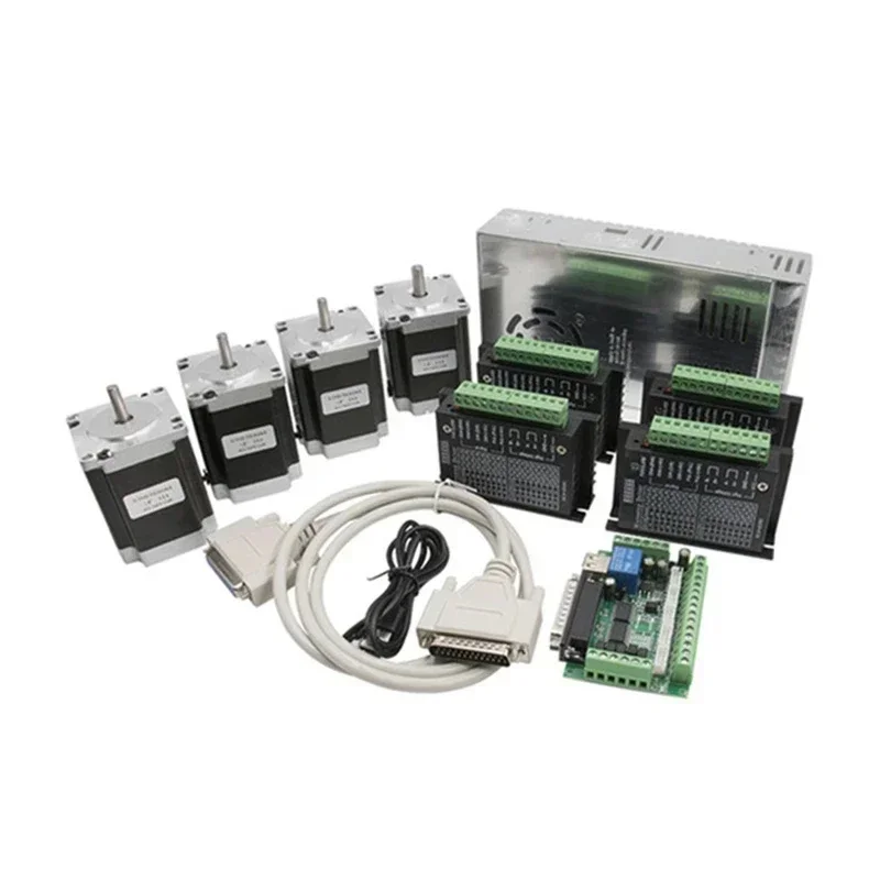 

Router CNC 4 Axis Step Motor Kit TB6600 Drive+ MACH3 Interface Board +Nema 23 315Oz-in Stepper