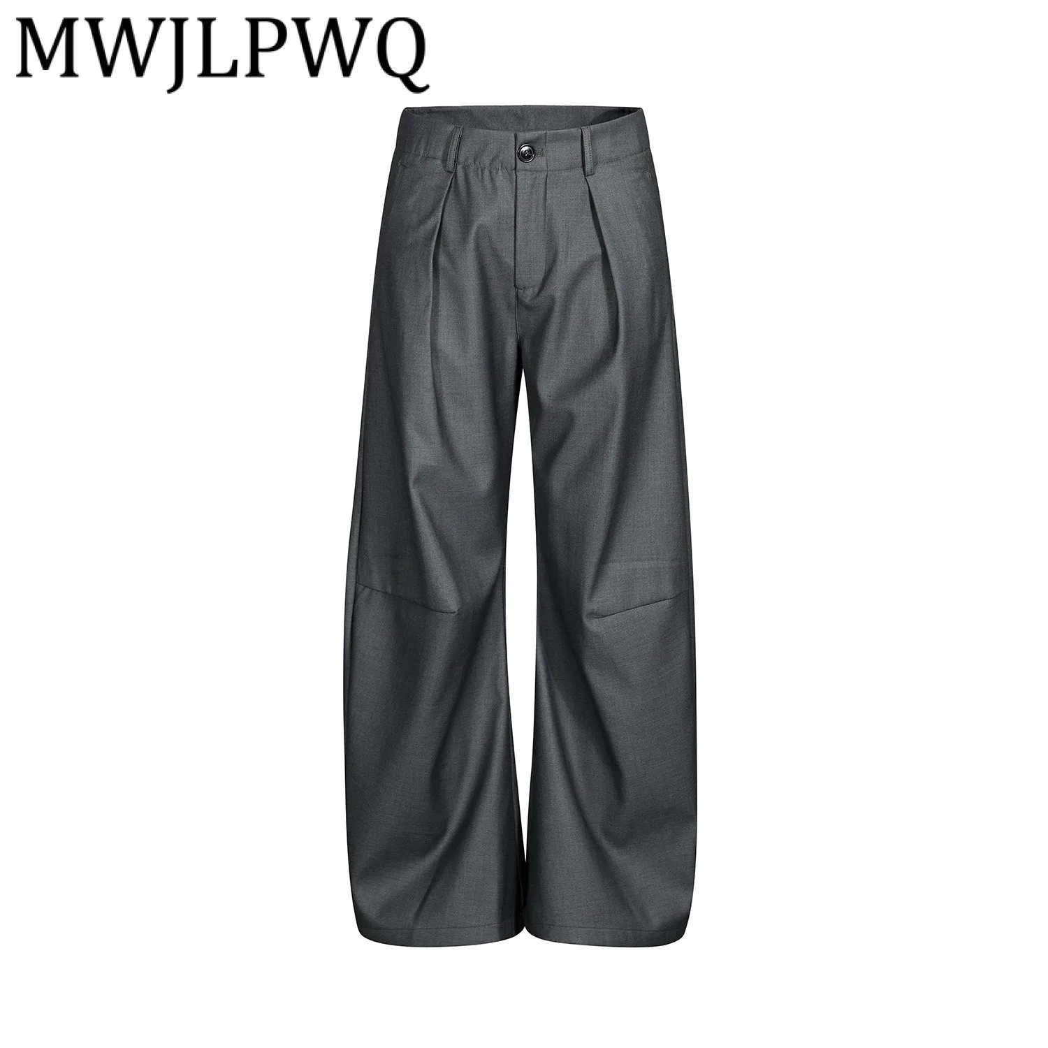 

MWJLPWQ модные весенне-осенние новые повседневные брюки в американском стиле, мужские плиссированные дизайнерские свободные прямые брюки Cleanfit 21422