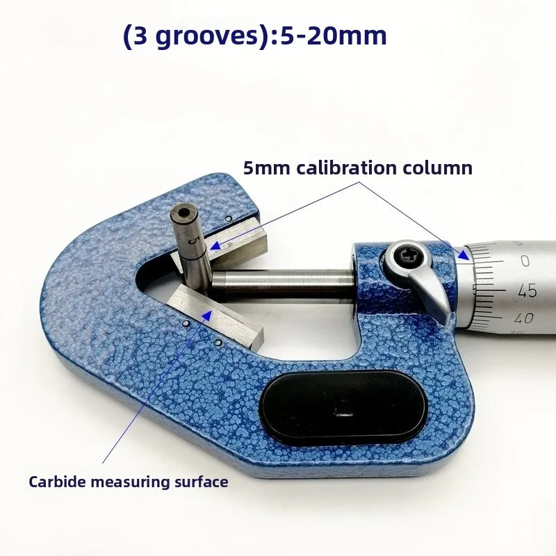 Outer diameter micrometer Odd ditch triangular outer cone hinge diameter measuring ruler 1-15mm