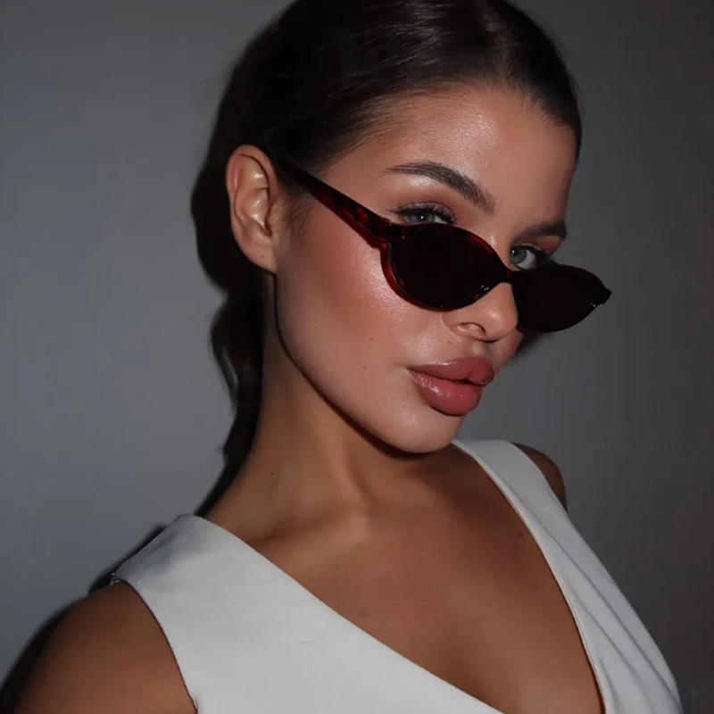 Protective Glasses 1/4pcs New Small Frame Elliptical Sunglasses Female Multi Color Frame Glasses Casual Design UV400 Sun Glasses