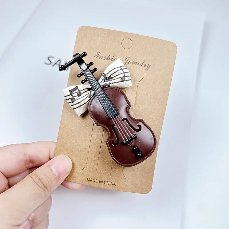Nuovi fermagli per capelli per ragazza musicale, stile artistico per pianoforte e violino carino, capelli non danneggianti per bambini, accessori per principesse alla moda