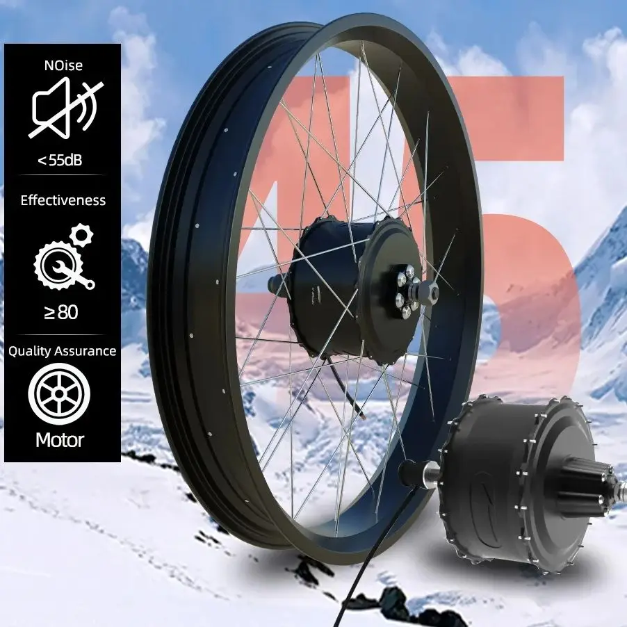 ファットスノーバイク用ホイールハブモーター,幅80mmリム付き電動
