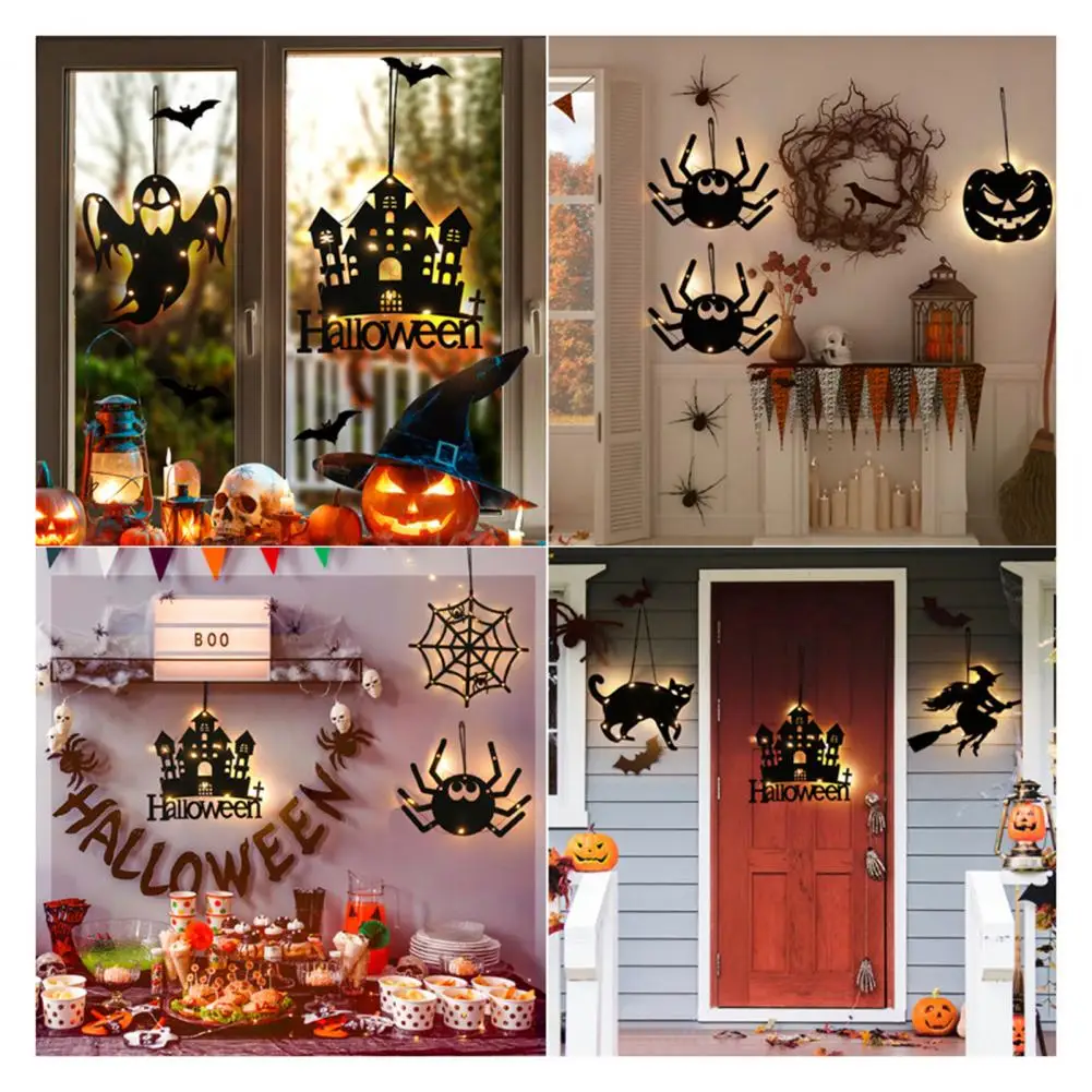 Spooky Atmosphere Lights Spooky Halloween Battery Operated Window Hanging Lights for Indoor Home Party Decoration for Halloween