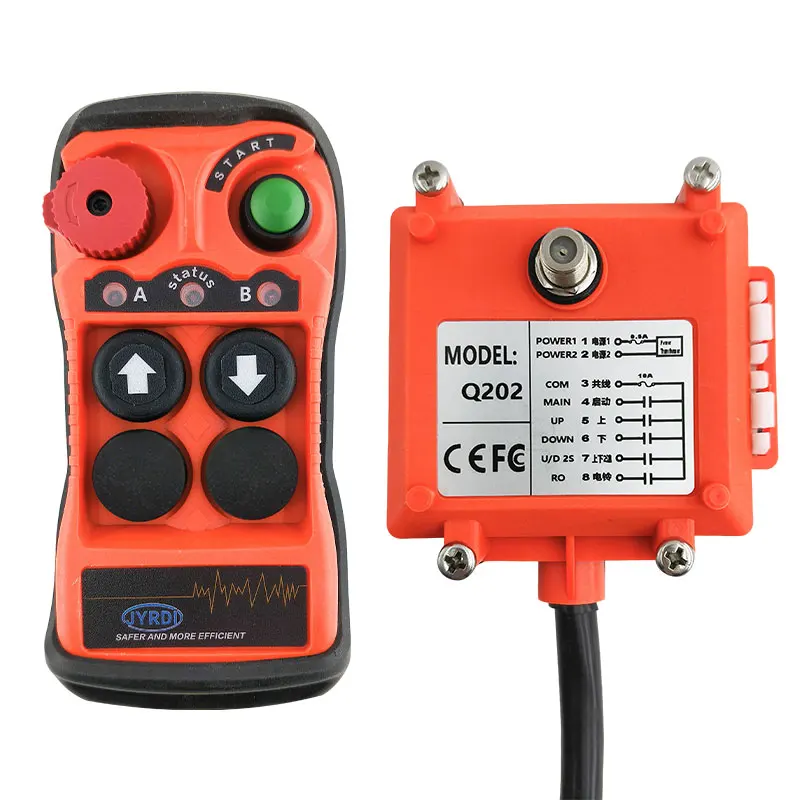 Q202 2 buttons double speed Industrial Wireless Radio Crane Remote Control switches winches Hoist track Crane Lift Control
