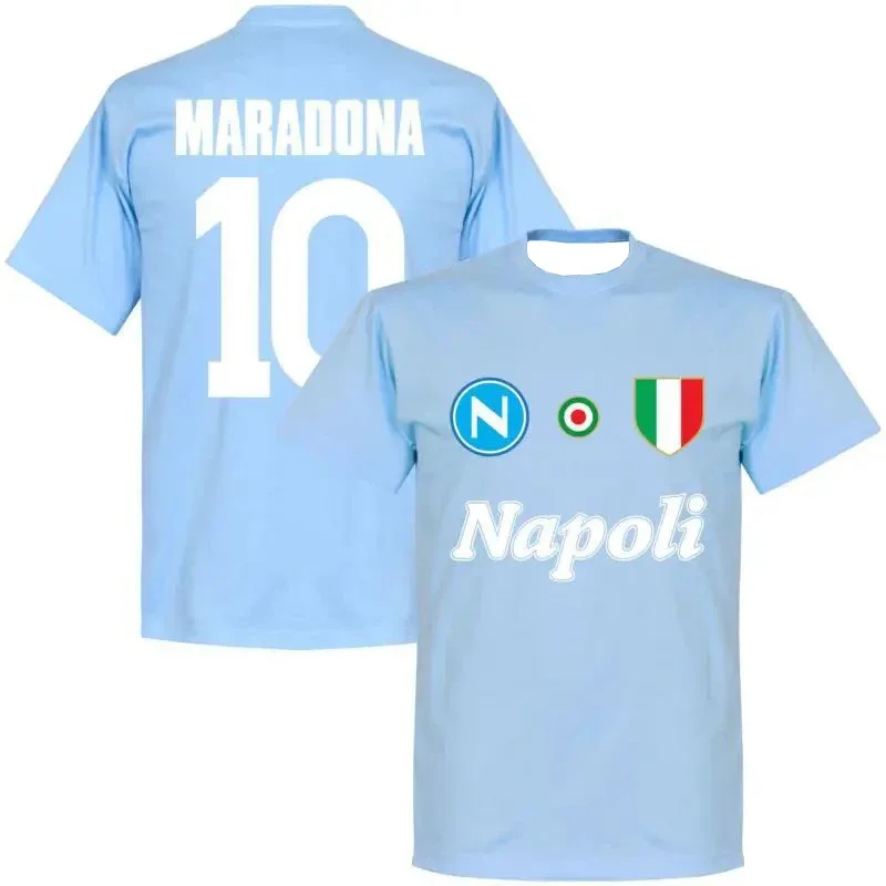 الطبعة بوتيك أزياء نابولي 3D مطبوعة كرة القدم قصيرة الأكمام تي شيرت نابولي مهرجان الموسيقى التدريب جيرسي شخصية سوداء