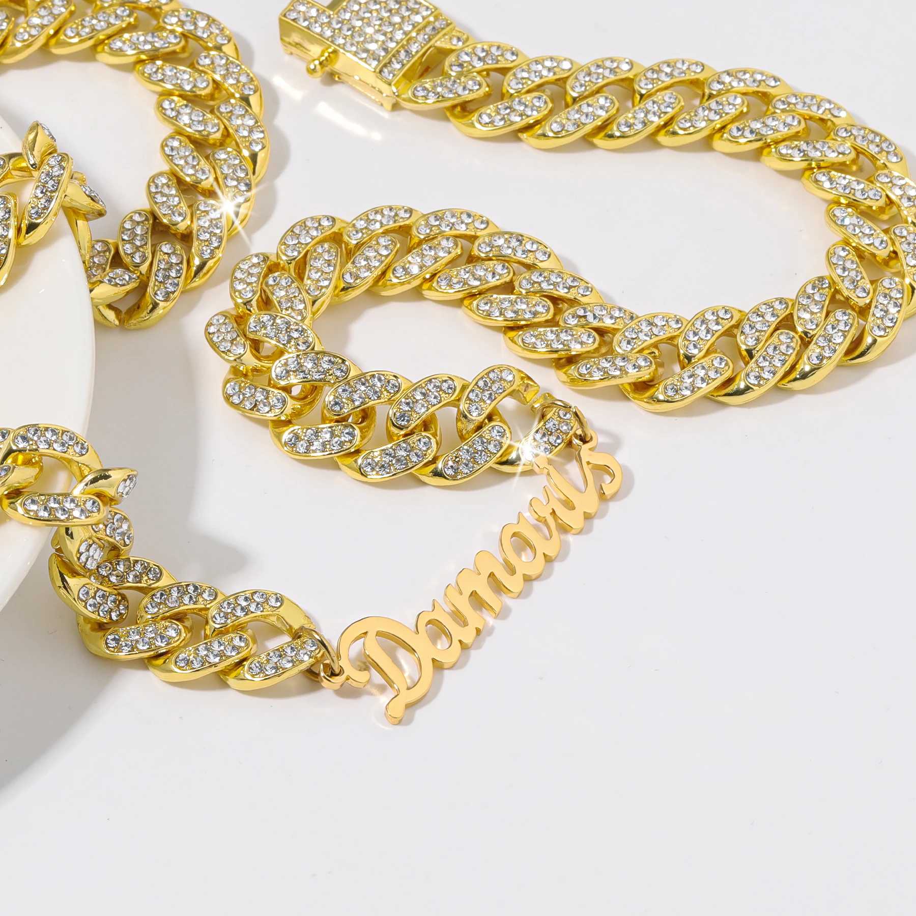 

Custom Name Necklace 18K Gold Plated Stainless Steel Zircon Chain Hip Hop Style Personalized Jewelry Anniversary GiftS for Women