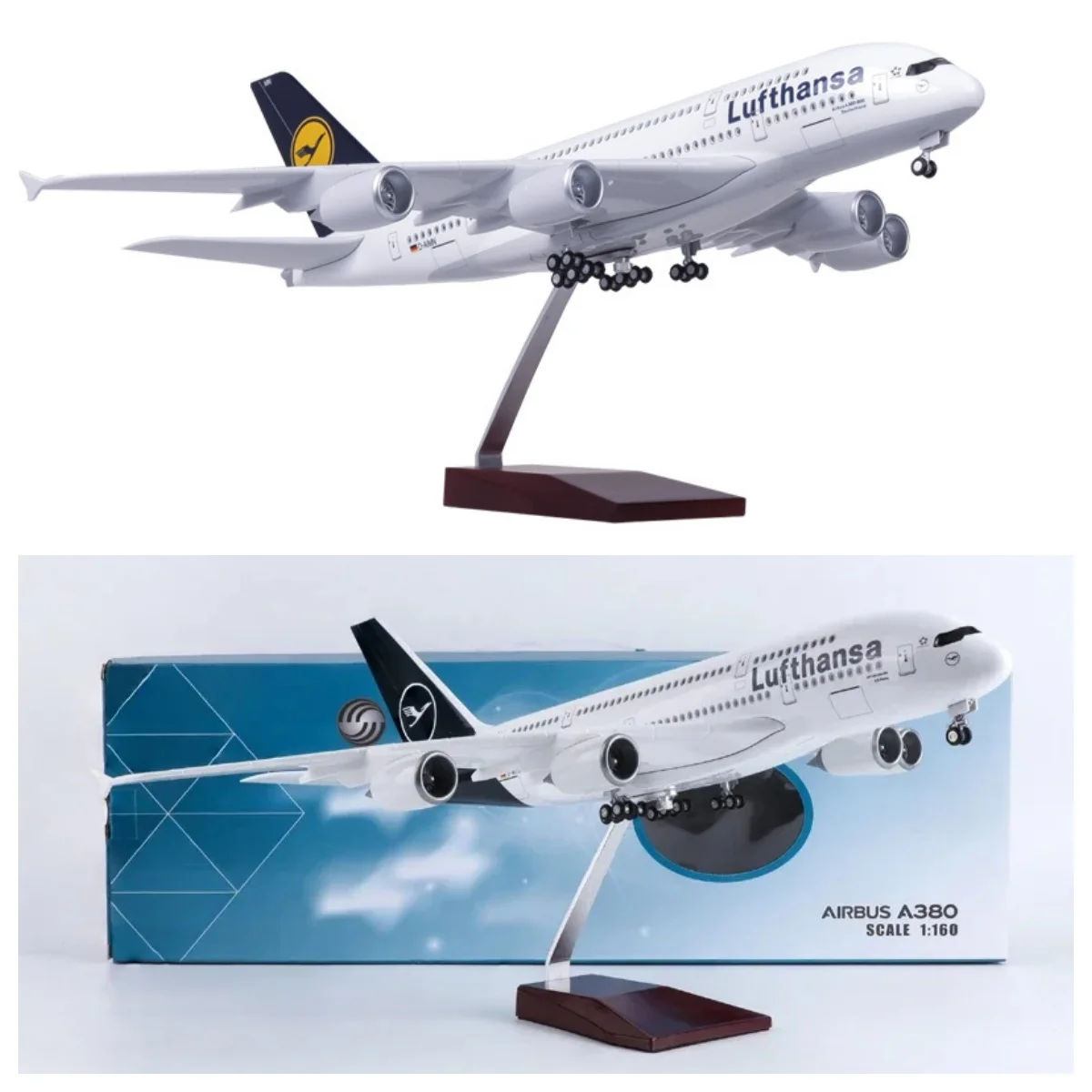 

New Plane Model A380 Lufthansa Airline 1/160 Scale Aircraft Airplane W Light and Wheel miniature airplane Souvenir Plane Toy