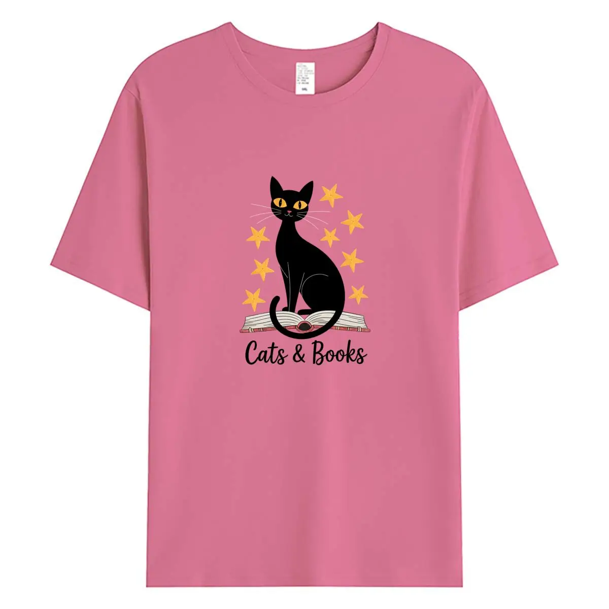 

2026 Summer Women T-shirt New Cat and Book Graphic T Shirts Oversized Short Sleeve Cotton Top Female Tshirt Clothing