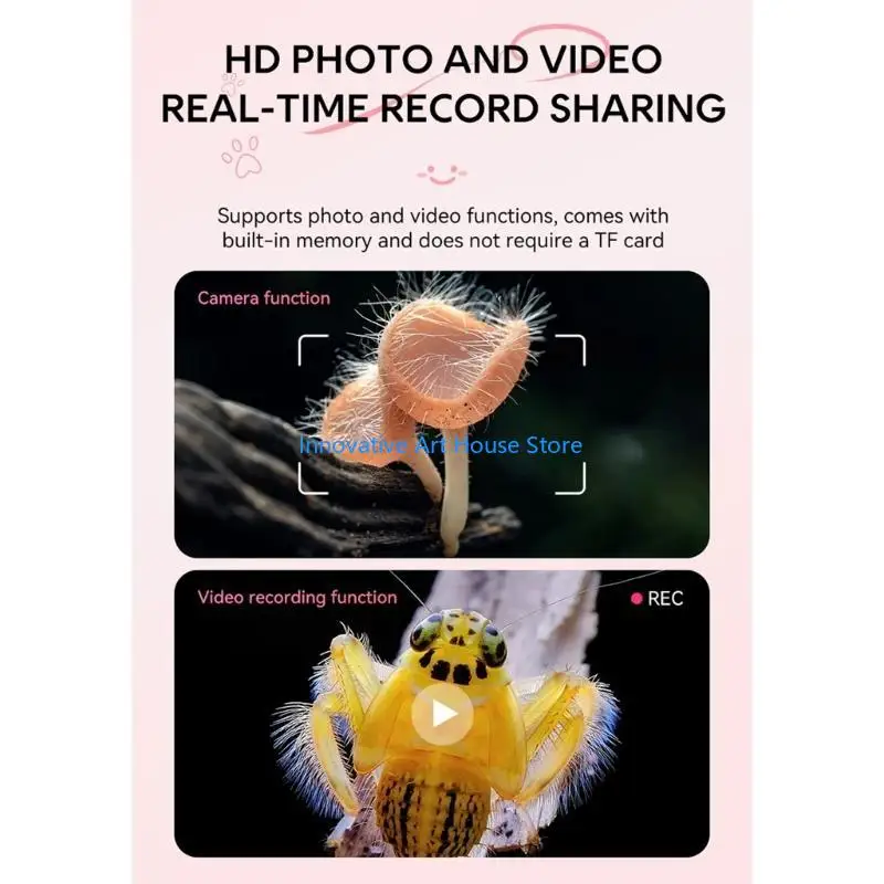 E1PC Kid Microscope 500X Handheld Pocket Microscope with LED Light Children Toy Super Lens Science Educational Toy