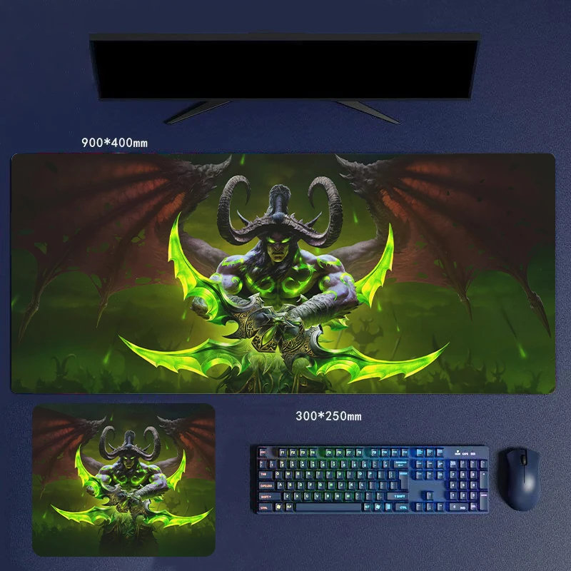 30/60/70/80cm Illidan Stormrage Rubber Mouse Pads Locking Edge MOBA Game Laptop Desk Mice Keyboard Office Computer Peripherals