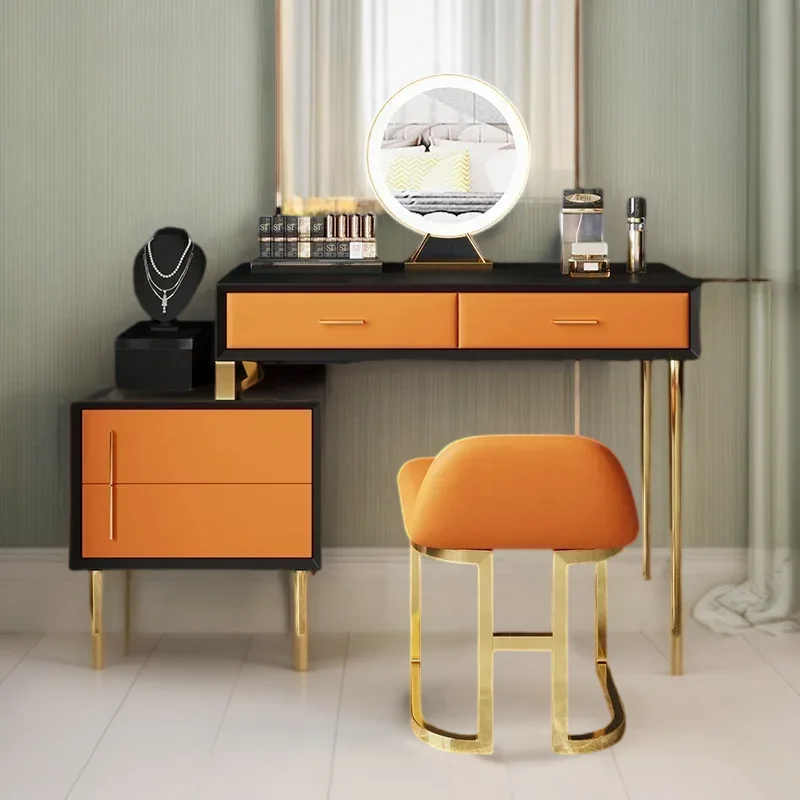 

Storage Organizer Makeup Living Room Furniture Vanity Table Set Comfortable Nightstand Luxury Tocador Esquinero Organizers