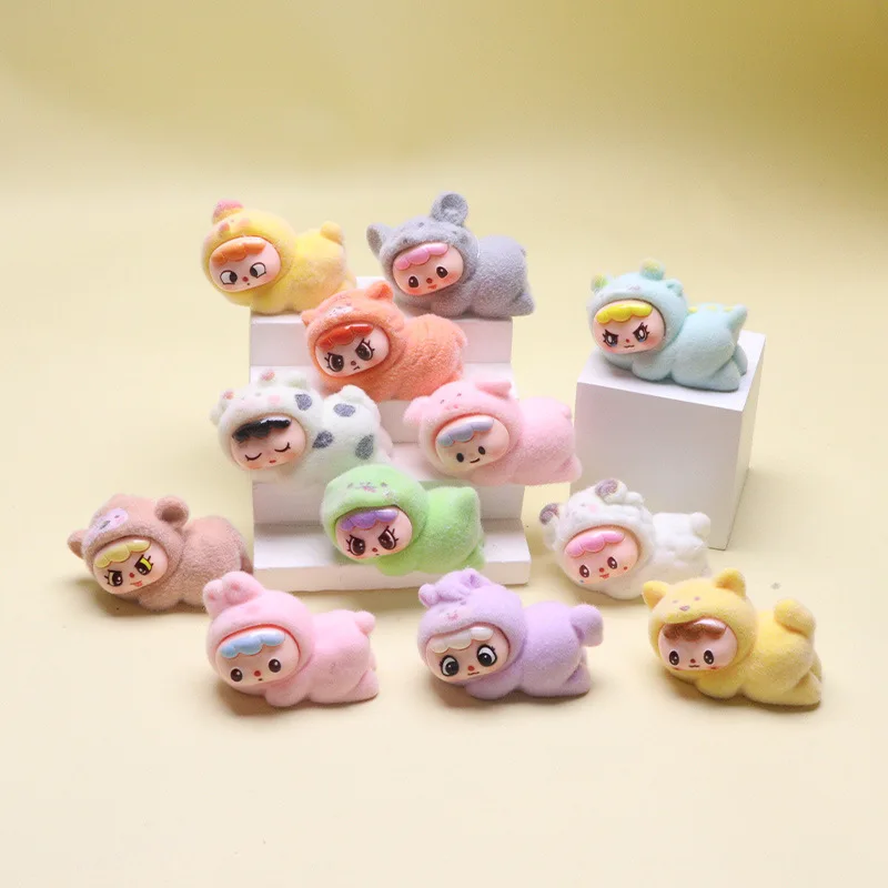 12 pezzi di piccoli animali che dormono, simpatici ornamenti da tavolo per cartoni animati