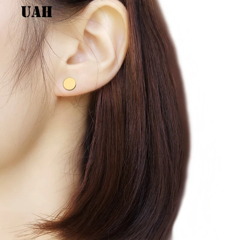 UAH 1Pair  3-12mm Unisex Black Color Stainless Steel Piercing Earring For Women Men Punk Gothic  Earring