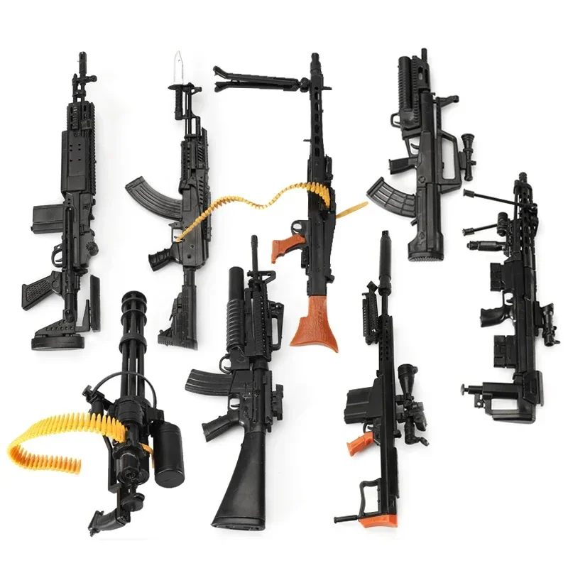 

1/6 г., 4D пистолет AK47, MG42, MSR, снайперская винтовка Барретта, солдатское оружие Гатлинга, комплект пластиковых моделей, военный конструктор, игрушка