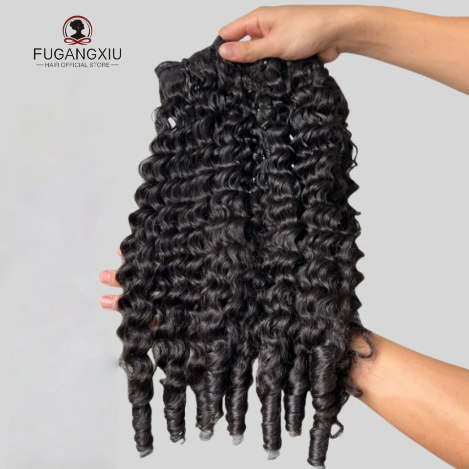 

Бирманские вьющиеся пучки Наращивание человеческих волос Бирманские кудри пикси с пружинными завитками на концах Необработанные волосы 1/3/4 Пучки плетения человеческих волос