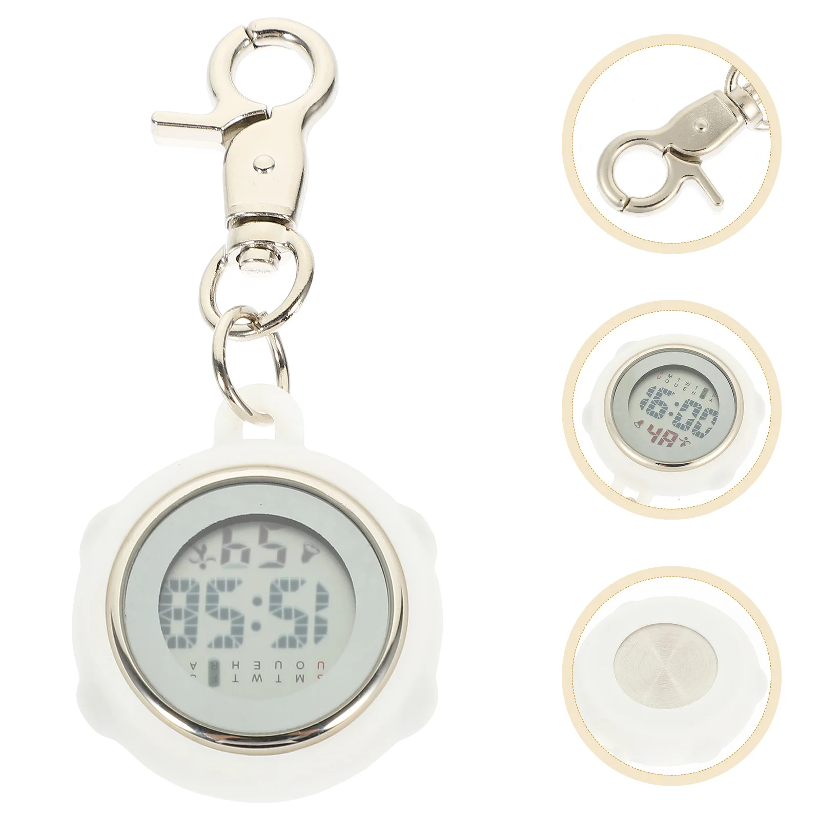

Lightweight Watch Movement Keychain Glass Buckle White Clip Women Chest Nurse Gift