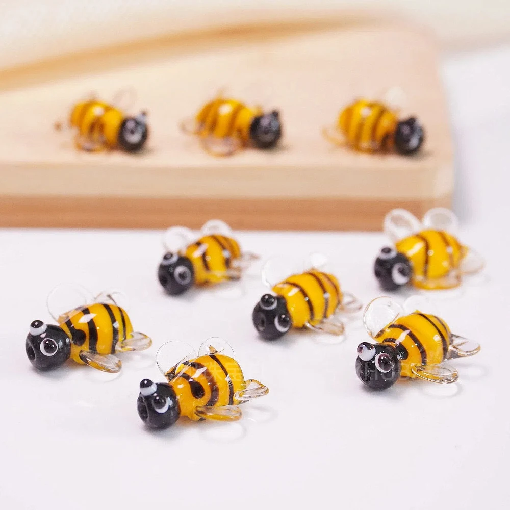 Bee Animal Glass Bead Diy Bracelet Necklace Accessories