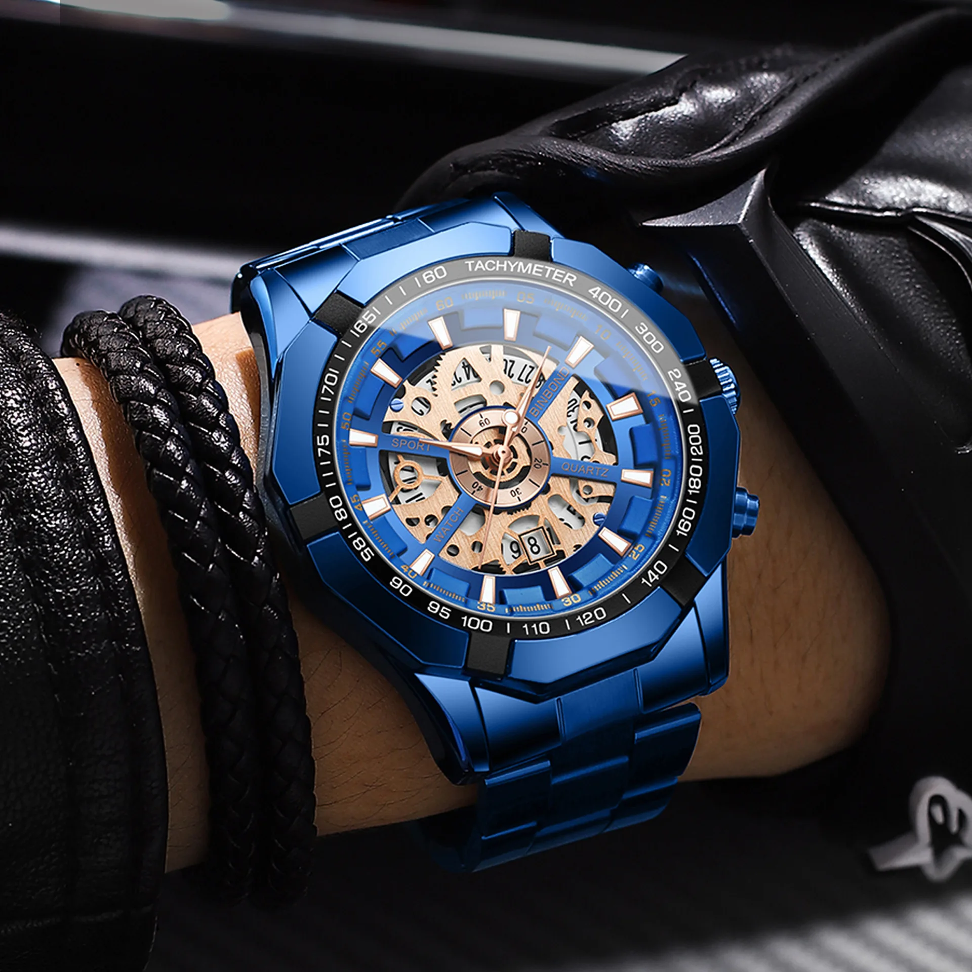 

UTHAI CQ340 Fashionable Men watch Waterproof Night Light Leisure Business Quartz Watch Cool Clock Gift watches for man
