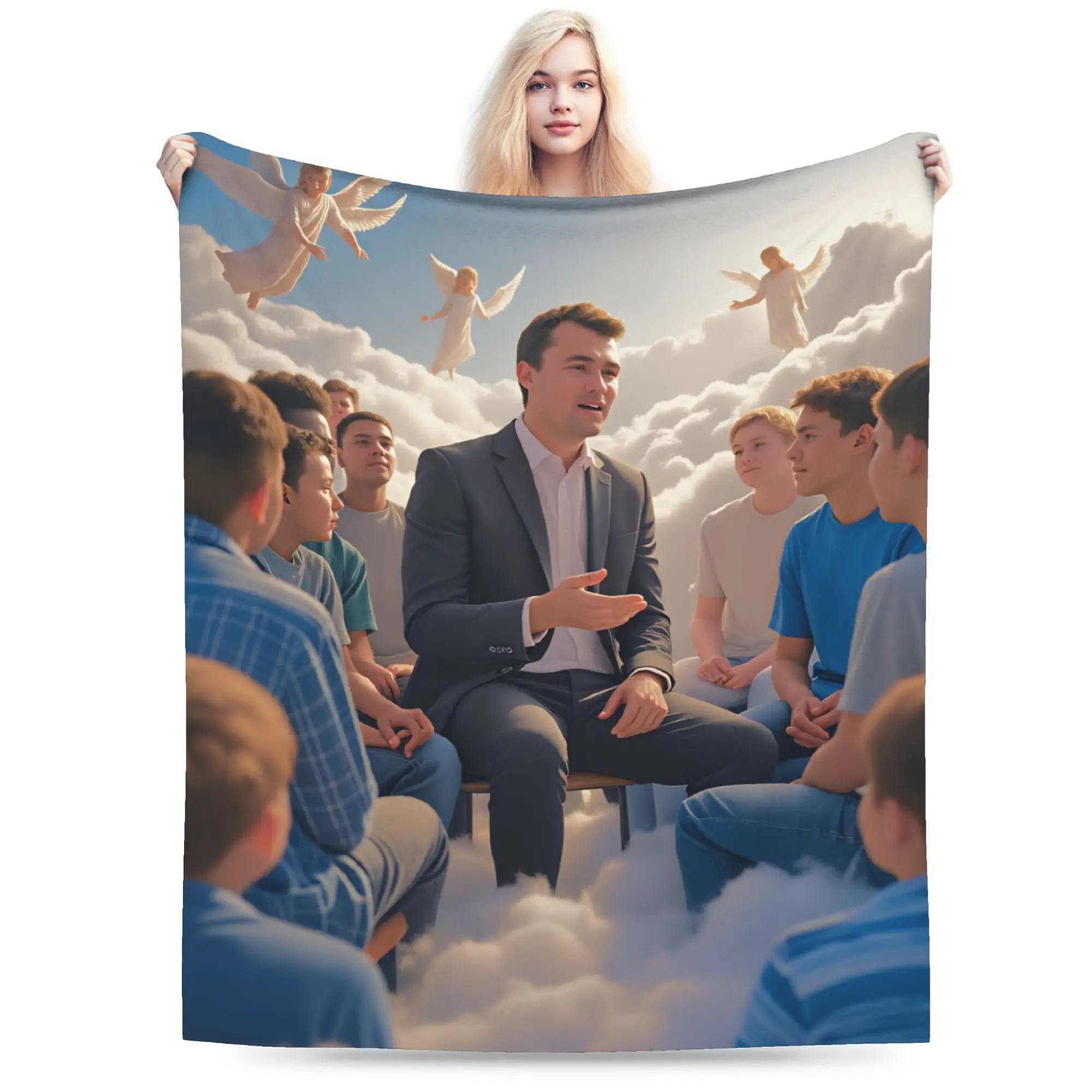 Charlie Kirk Angel Soft Comfy Blanket For Couch Bed  Novelty Throw Blanket Spring Travel Car Flannel Bedspread
