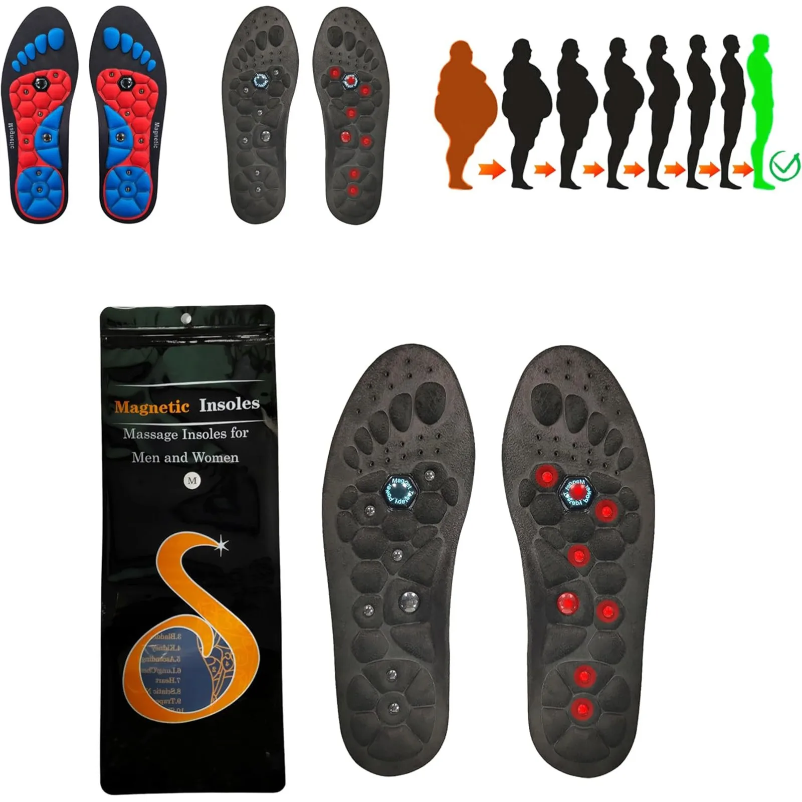 Bantalan sepatu perawatan kesehatan, terapi olahraga sol dalam pijat medis penurunan berat badan kaki pelangsing akupunktur Anti lelah