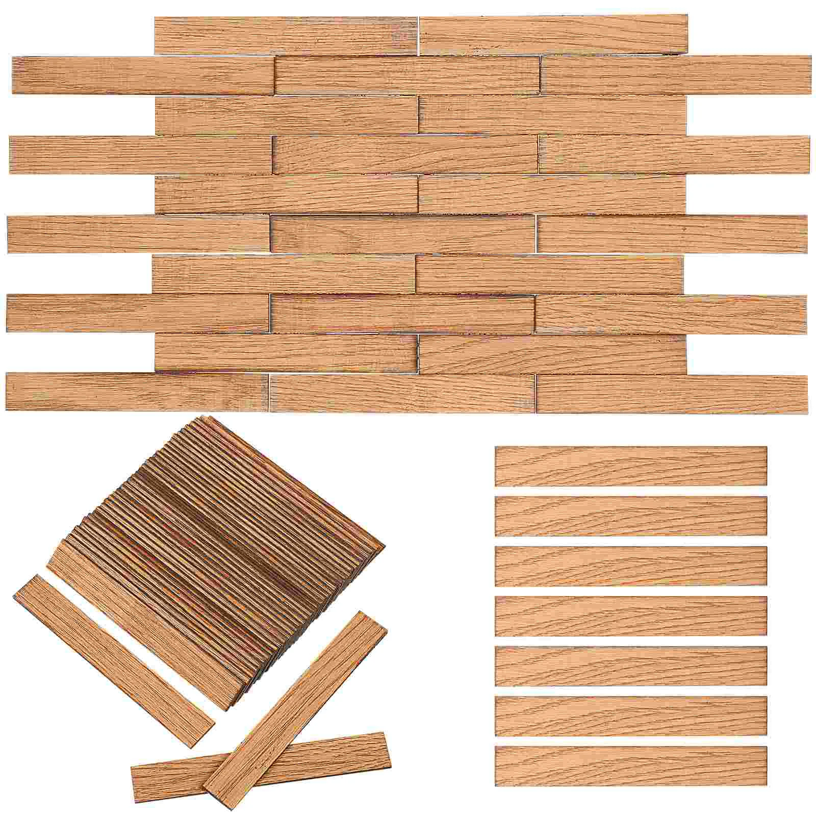 

40 Pcs Collage Pieces Per Pack Mini Back Miniature House Plastic Dollhouse Floorboard Flooring