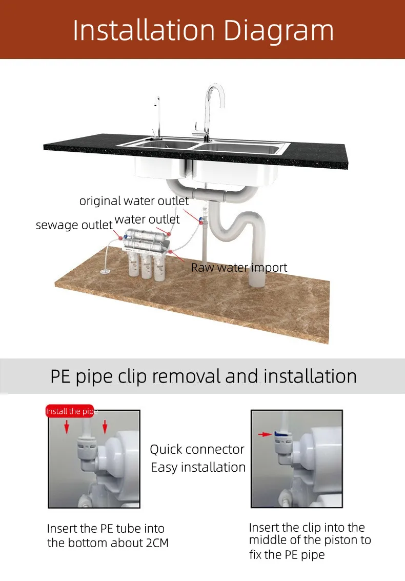 System filtrów do oczyszczania wody 3+2 Oczyszczacz wody 5-stopniowy system filtrów do wody pitnej Oczyszczanie w kuchni z zestawem filtrów