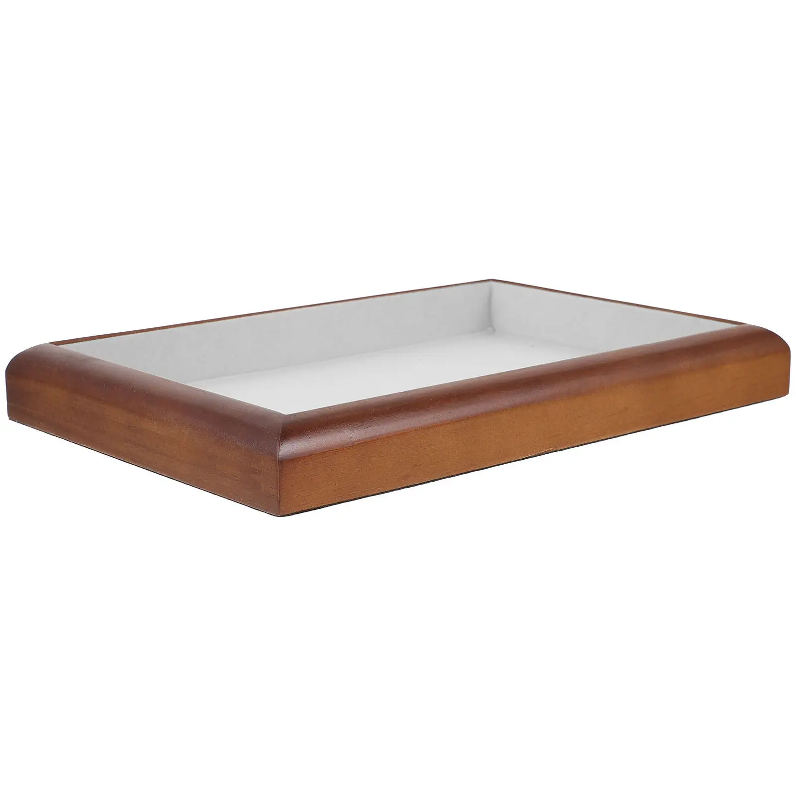 

Walnut Wood Jewelry Display Tray Multi-Functional Ring Necklace Earring Bracelet Organizer for Dresser Nightstand Countertop