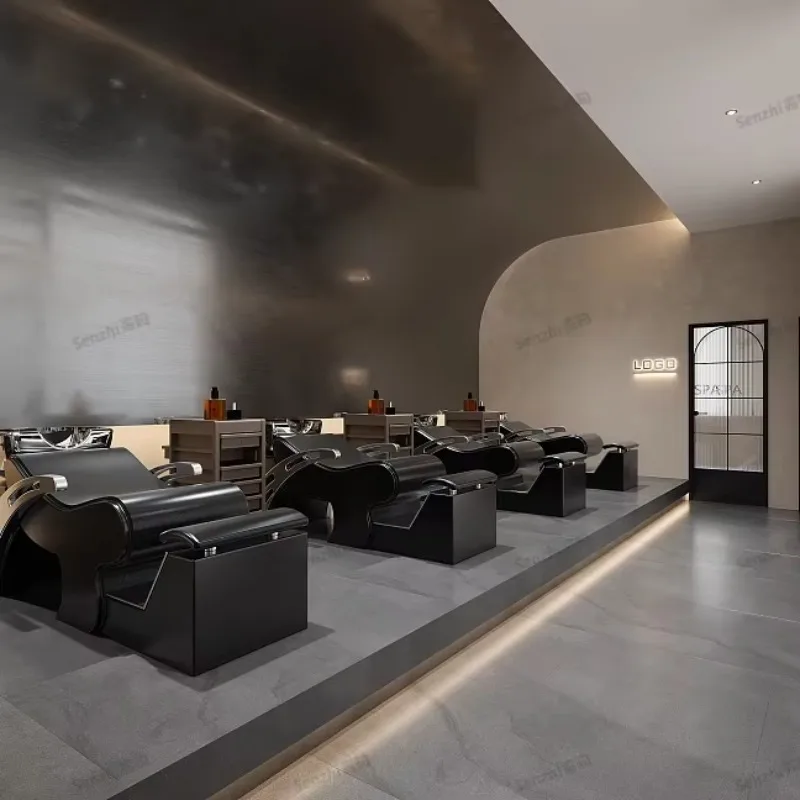 Modern  Ceramic Basin Spa Shampoo Bed Shampoo Chair Shampoo Bowl and Chair Hair Salon Exclusive